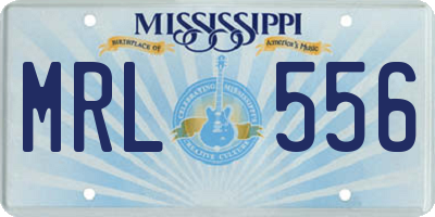 MS license plate MRL556