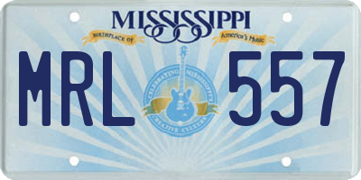 MS license plate MRL557