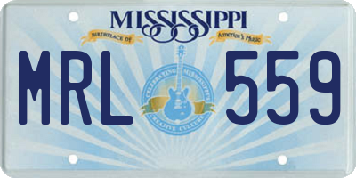 MS license plate MRL559