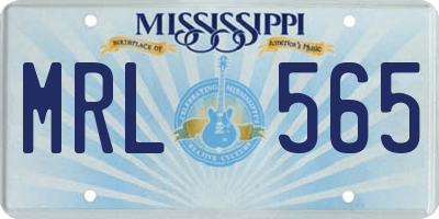 MS license plate MRL565