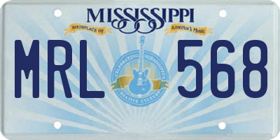 MS license plate MRL568