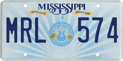 MS license plate MRL574