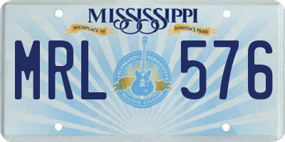MS license plate MRL576