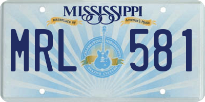 MS license plate MRL581
