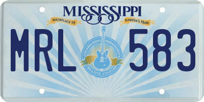 MS license plate MRL583