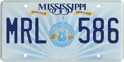MS license plate MRL586