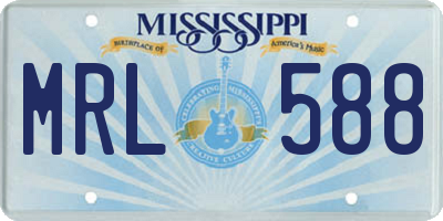 MS license plate MRL588