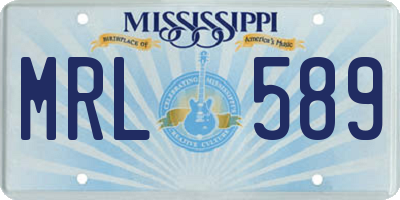 MS license plate MRL589