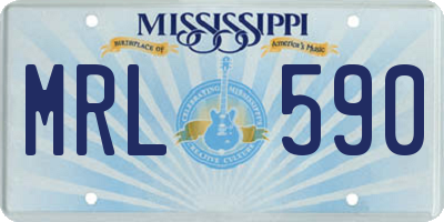 MS license plate MRL590