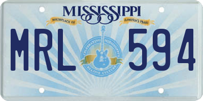 MS license plate MRL594