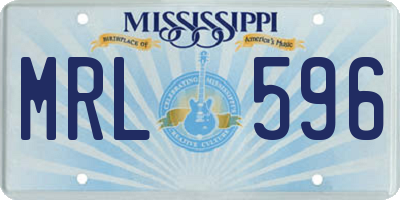 MS license plate MRL596