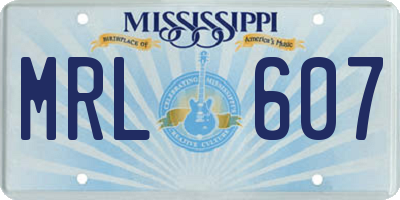 MS license plate MRL607
