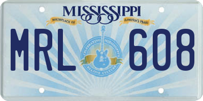 MS license plate MRL608