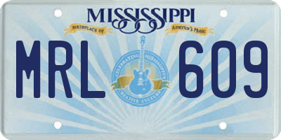 MS license plate MRL609