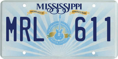 MS license plate MRL611