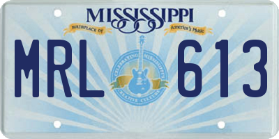 MS license plate MRL613