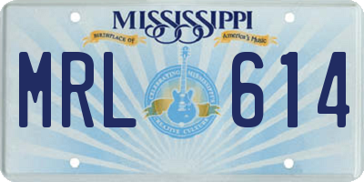 MS license plate MRL614