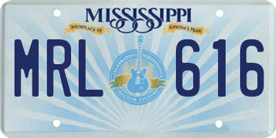 MS license plate MRL616