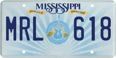 MS license plate MRL618