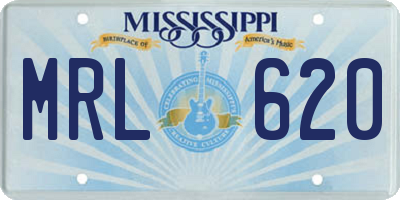 MS license plate MRL620