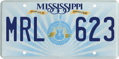 MS license plate MRL623