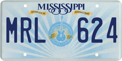 MS license plate MRL624