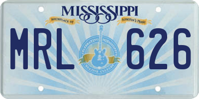 MS license plate MRL626