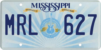 MS license plate MRL627