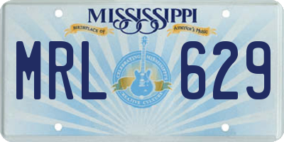MS license plate MRL629