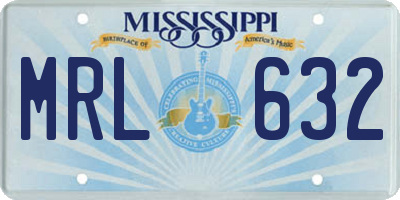 MS license plate MRL632