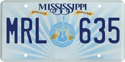 MS license plate MRL635