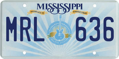 MS license plate MRL636