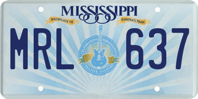 MS license plate MRL637