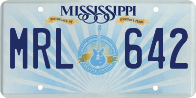 MS license plate MRL642