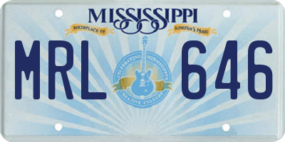 MS license plate MRL646