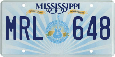 MS license plate MRL648