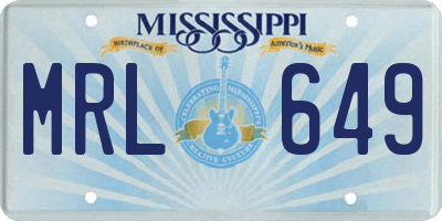 MS license plate MRL649