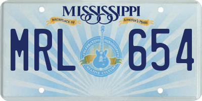 MS license plate MRL654