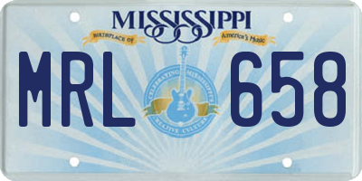 MS license plate MRL658