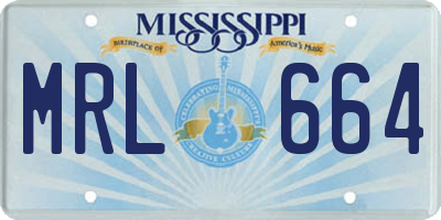 MS license plate MRL664