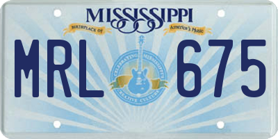MS license plate MRL675