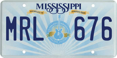 MS license plate MRL676