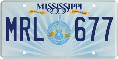 MS license plate MRL677
