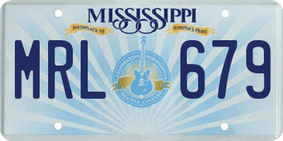MS license plate MRL679