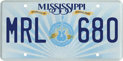 MS license plate MRL680