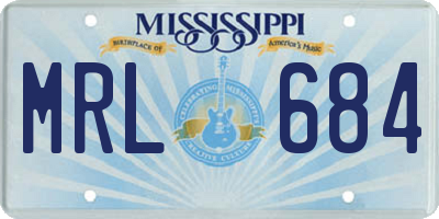 MS license plate MRL684