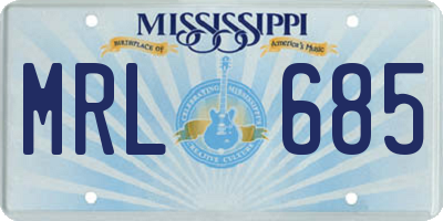 MS license plate MRL685