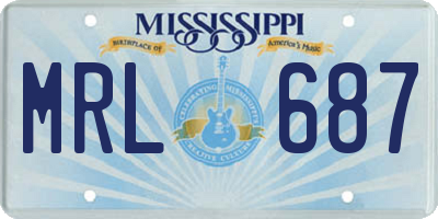 MS license plate MRL687