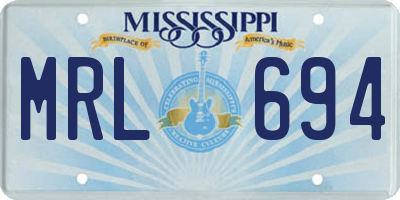 MS license plate MRL694