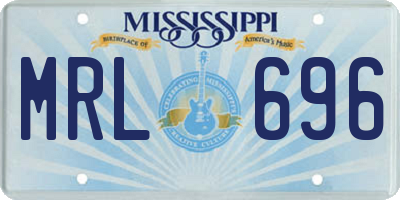 MS license plate MRL696